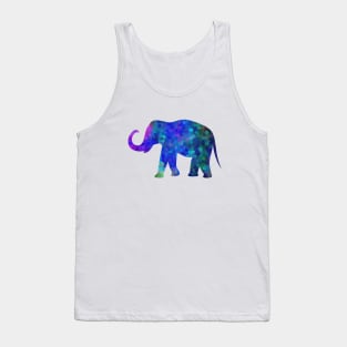 Blue Elephant Abstract Art Tank Top